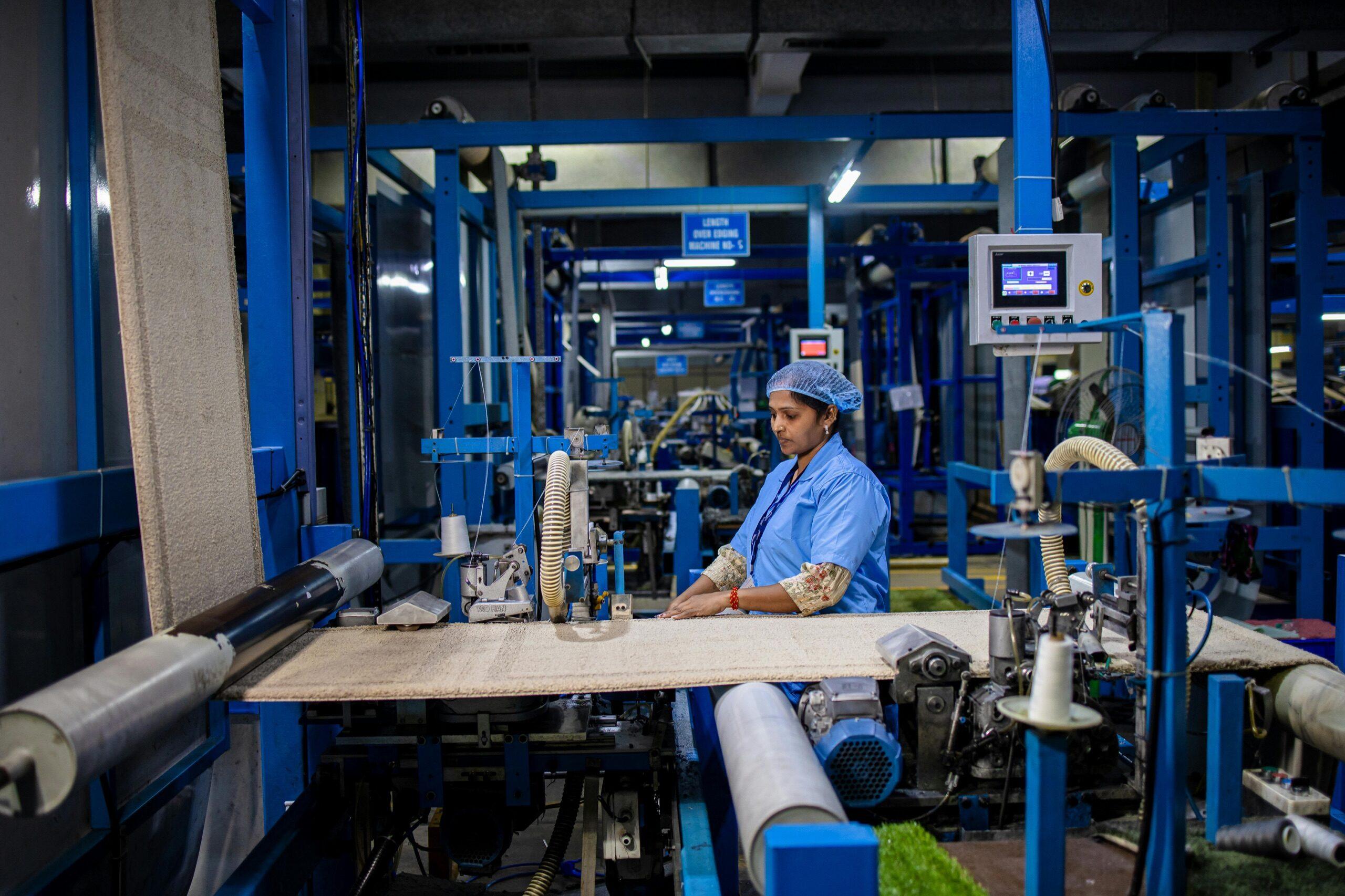Operator overseeing a production line on the shop floor